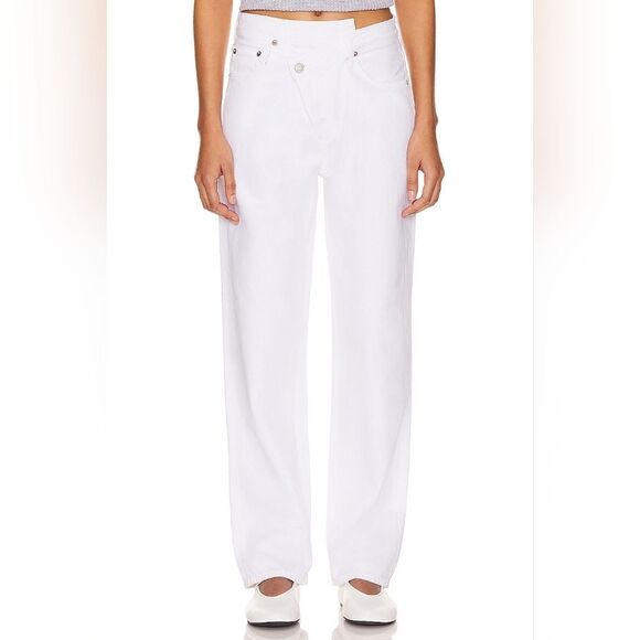 NWT AGOLDE Criss Cross Jean In Milkshake Size 33 - Picture 1 of 11